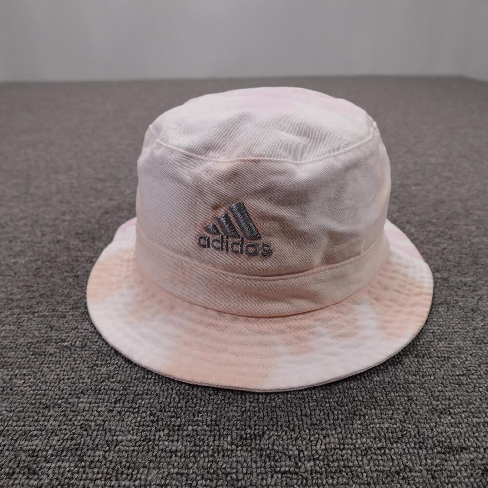 Adidas Hat Bucket Fitted Womens One Size Pink Cotton Twill Logo Lightweight
